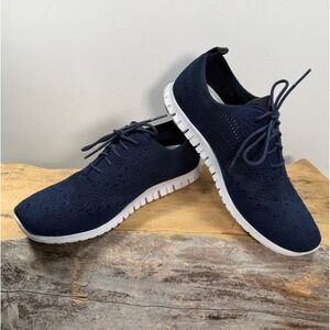 Cole Haan Zerogrand Stitchlite Navy Blue Knit Oxford Sneakers Womens 8.5B W6730
